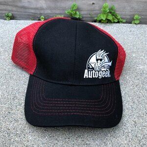 CAPS TO YOU AUTOGEEK Trucker Hat Snapback Men's Red Black Cap​​​​